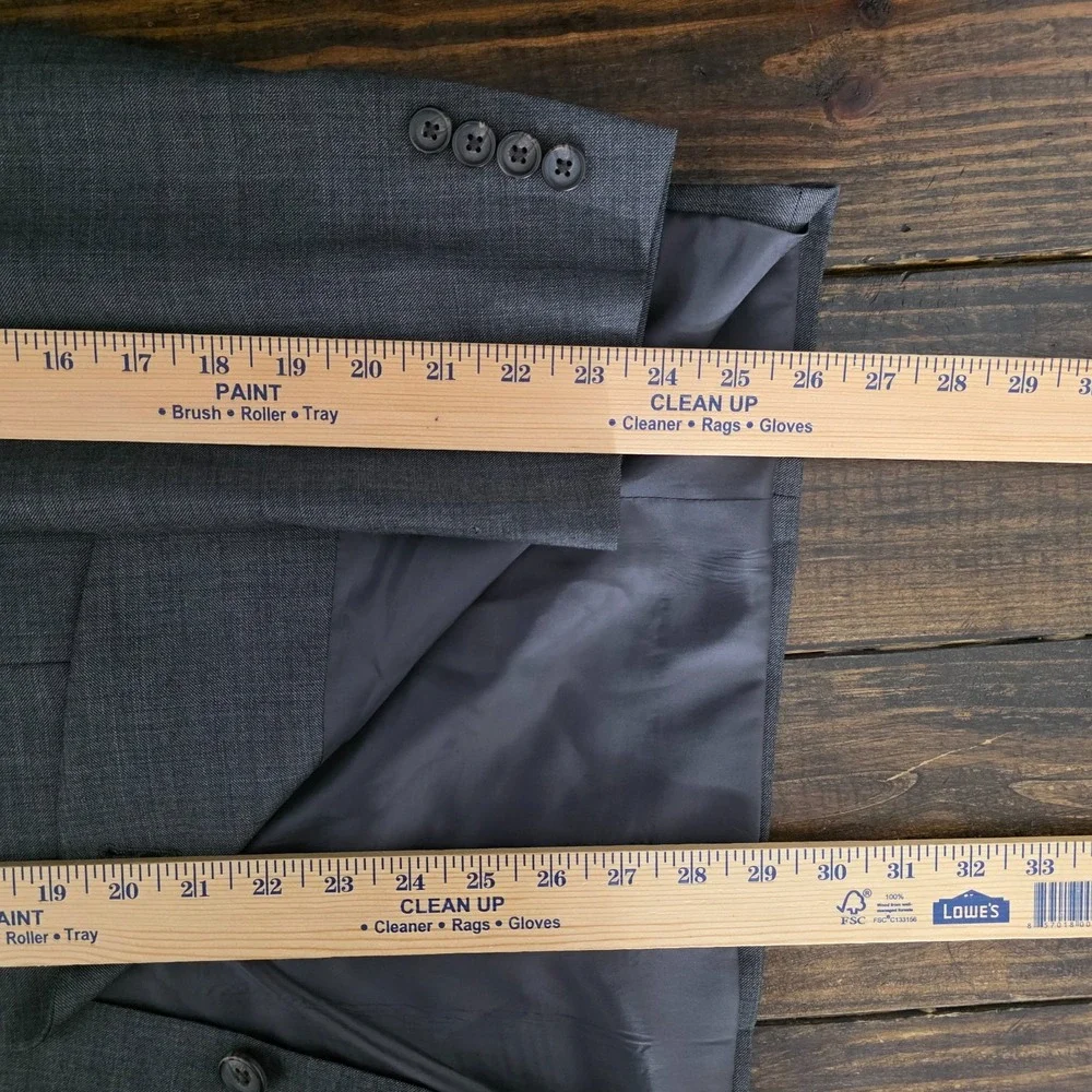 Lauren Ralph Lauren Men's Sport Coat‎ Blazer Two Button Gray Sharkskin Wool 40S